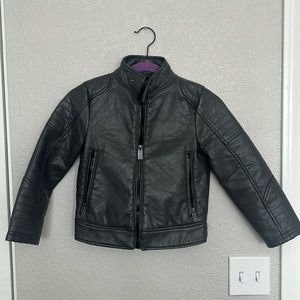 Boys leather moto jacket